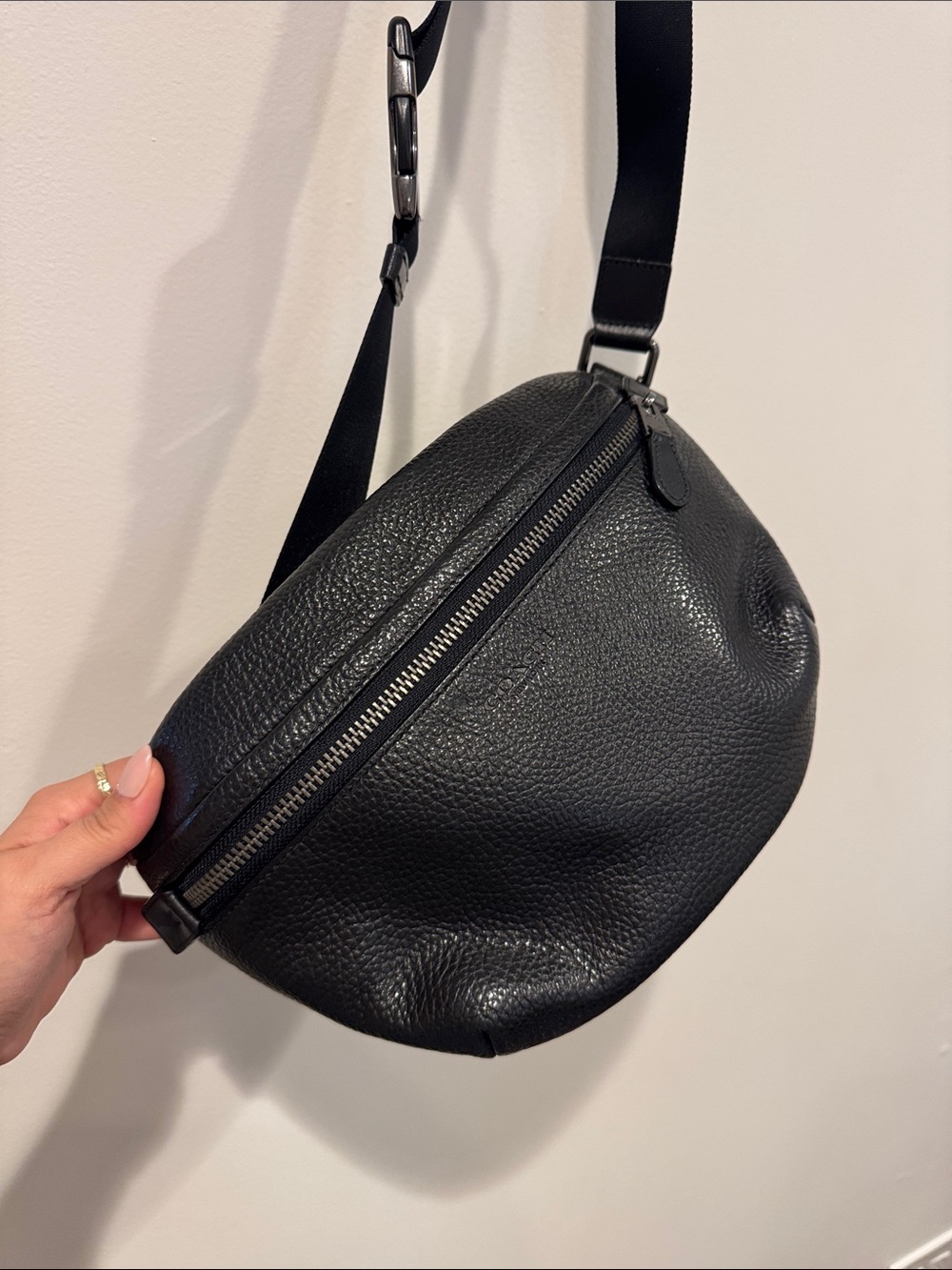 Coach Black Leather Crossbody Belt Bag